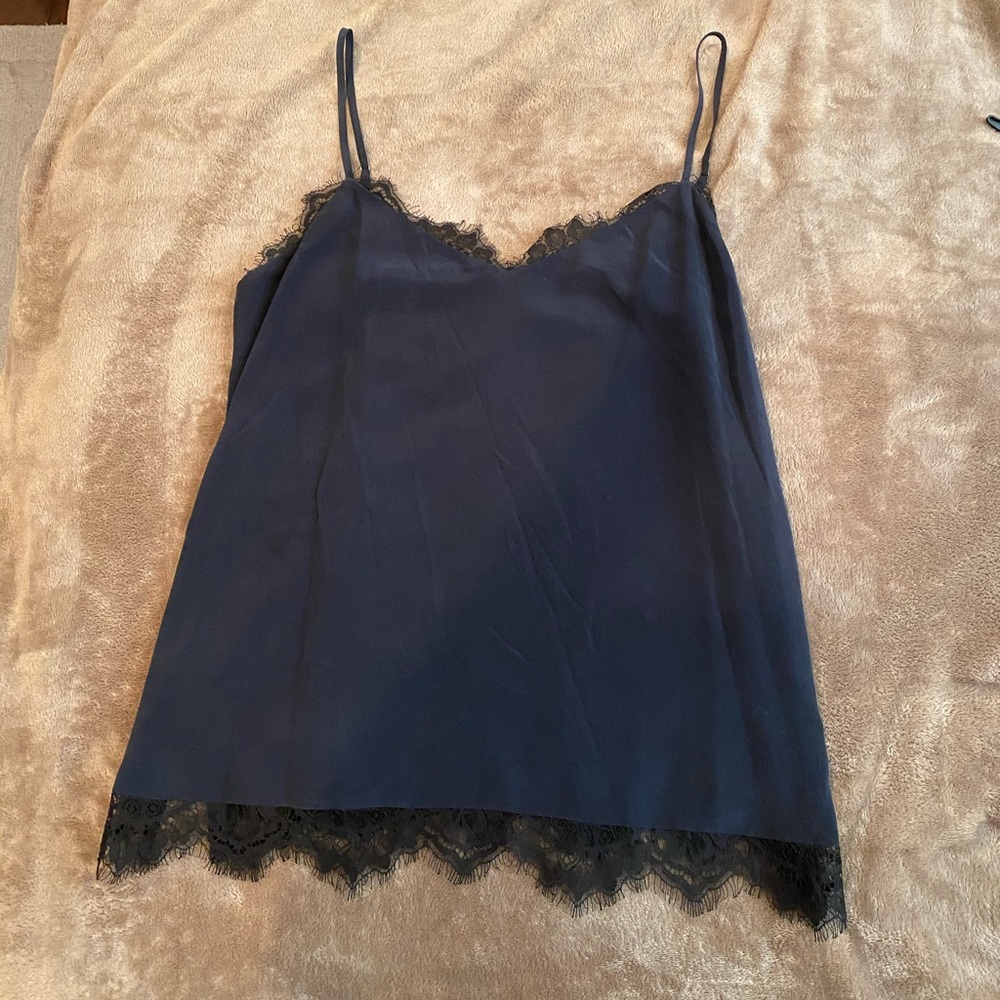 Black cami top with lace detail